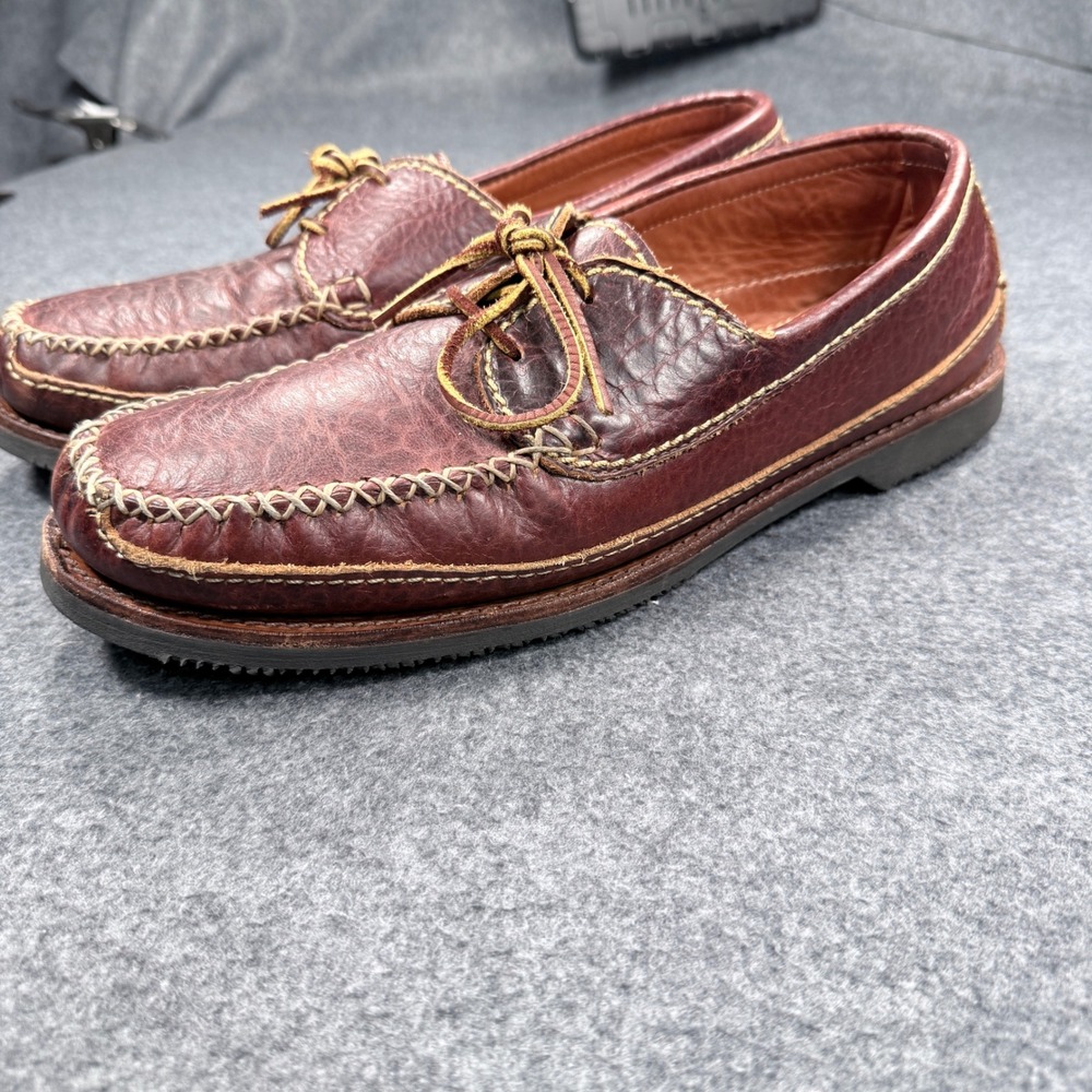 Chippewa Sz 13 D Handcrafted USA Leather Boat Shoes Oxblood Vibram Yates Oxford